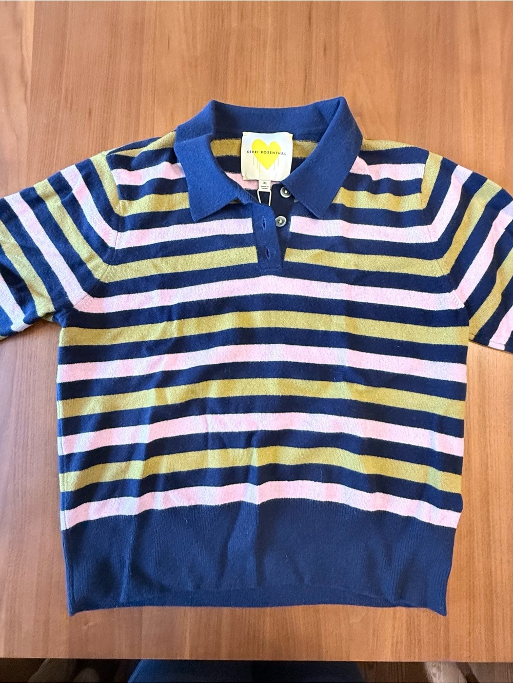 Kerri Rosenthal Cashmere Collared Polo Pullover Navy, Olive, Pink Wom XL NWT /F